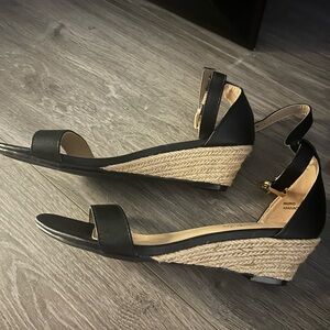 Elegant Black Wedge Sandals